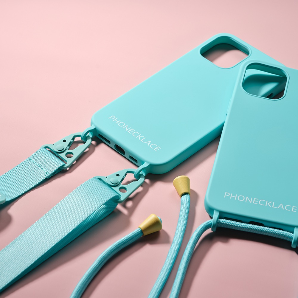 Sky Blue Silicon Case+ Strap(Band/Rope)Set