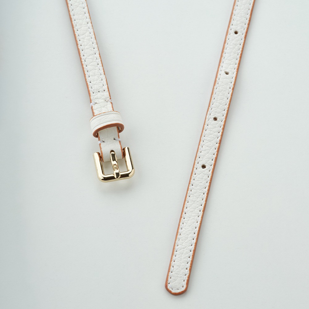 White/Caramel Leather Strap Single
